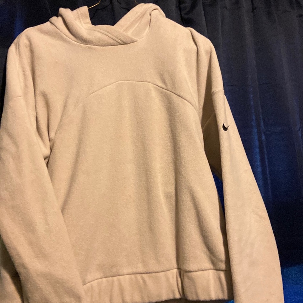 Cream nike fleece hoodie